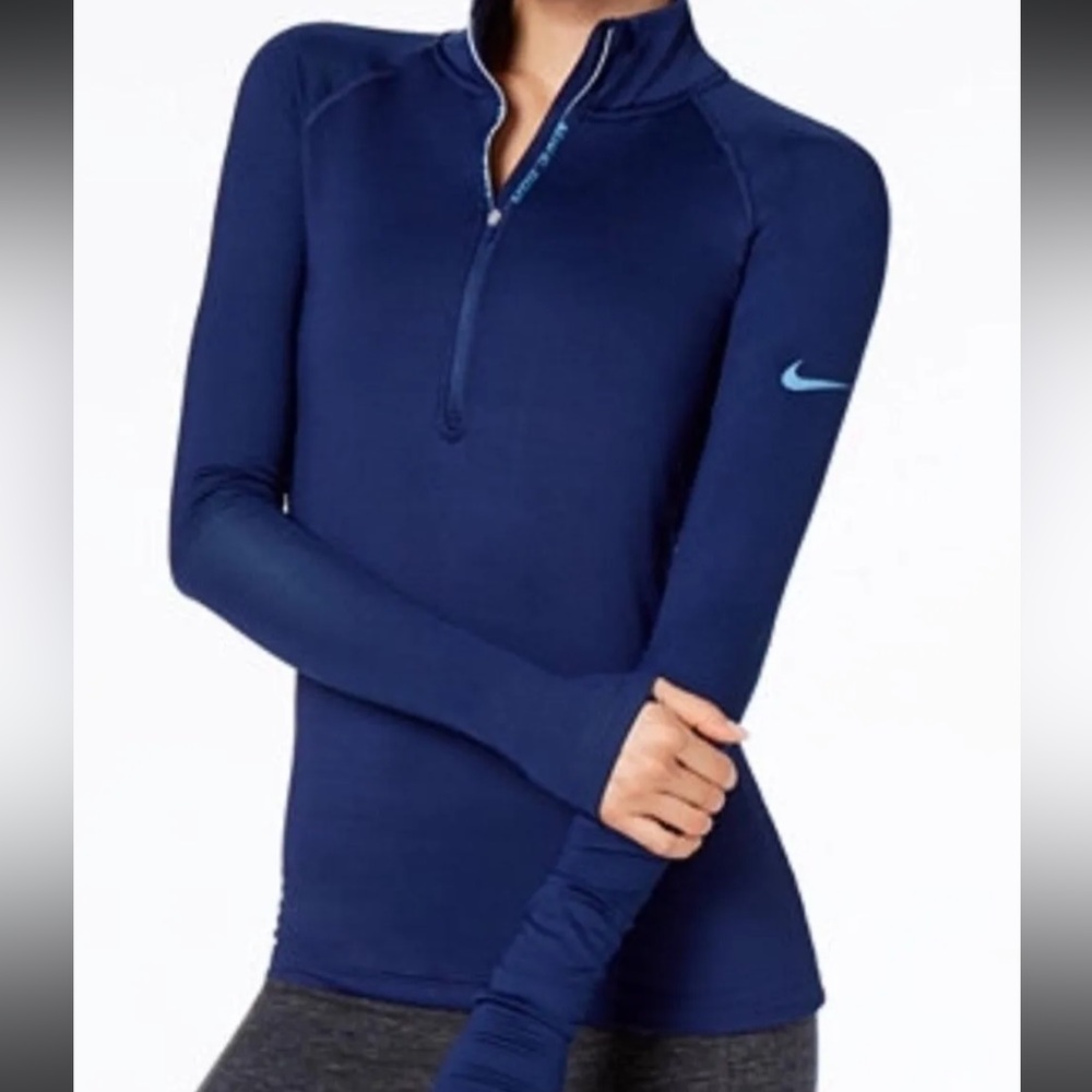 Nike Pro Women's Hyperwarm Half Zip Pullover Navy XS
